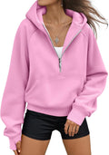 AUTOMET Womens Half Zip Hoodie - Cozy Fleece Crop Sweatshirt