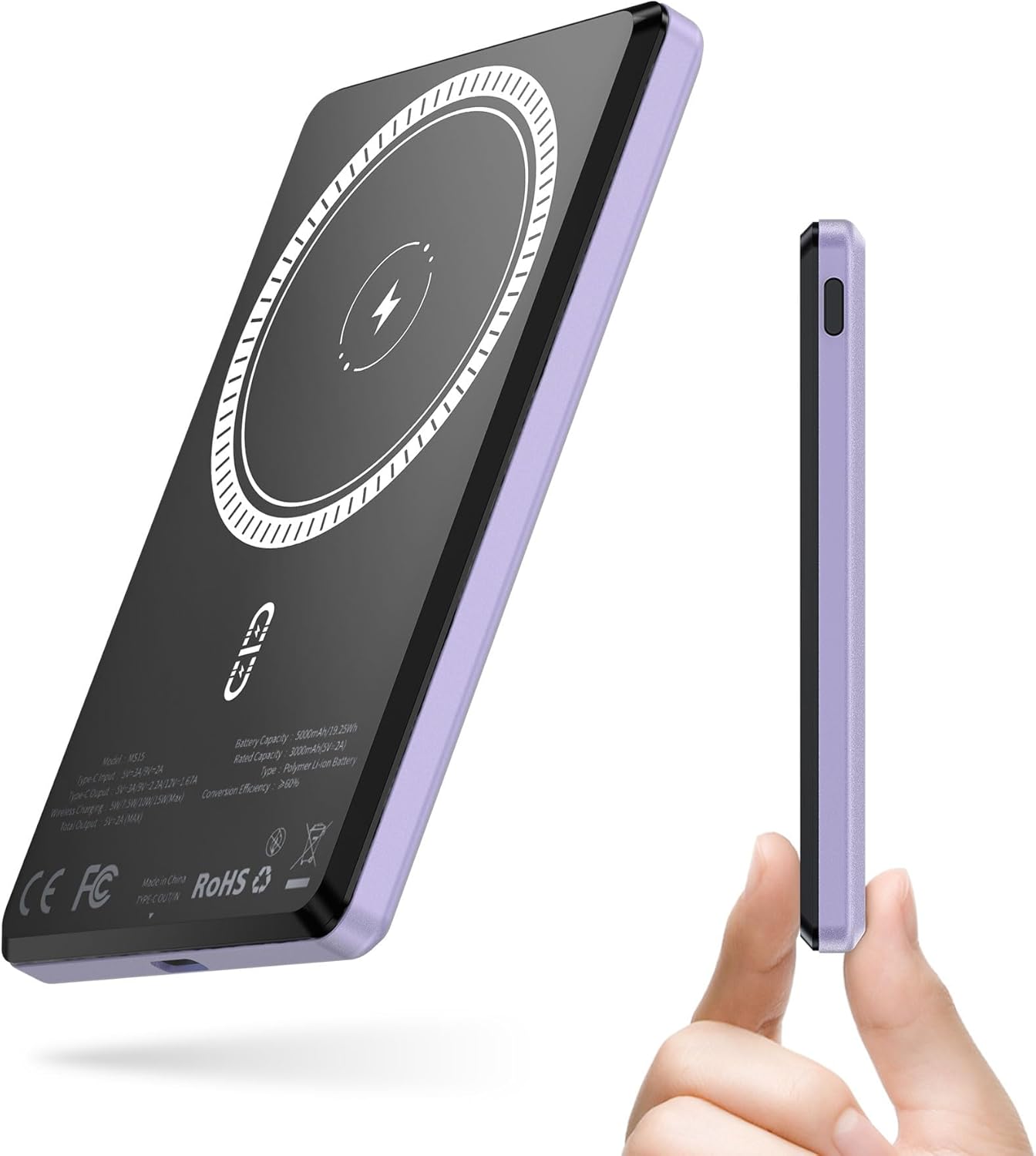 NOHON 5000mAh Mag-Safe Power Bank - Fast Charging for iPhone