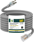 EP 50 Ft Lighted Outdoor Extension Cord - Heavy Duty 12/3 15A