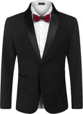 Men's One Button Tuxedo Jacket Slim Fit Blazer for Weddings