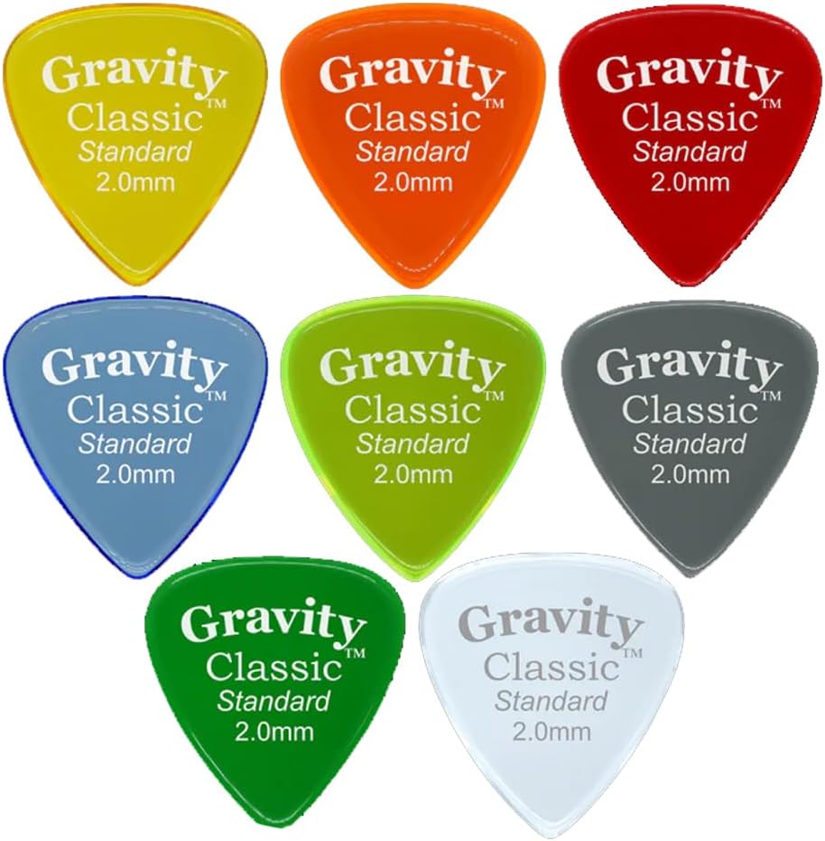 Gravity Guitar Picks Classic Standard 2.0mm 8 Color Assortment