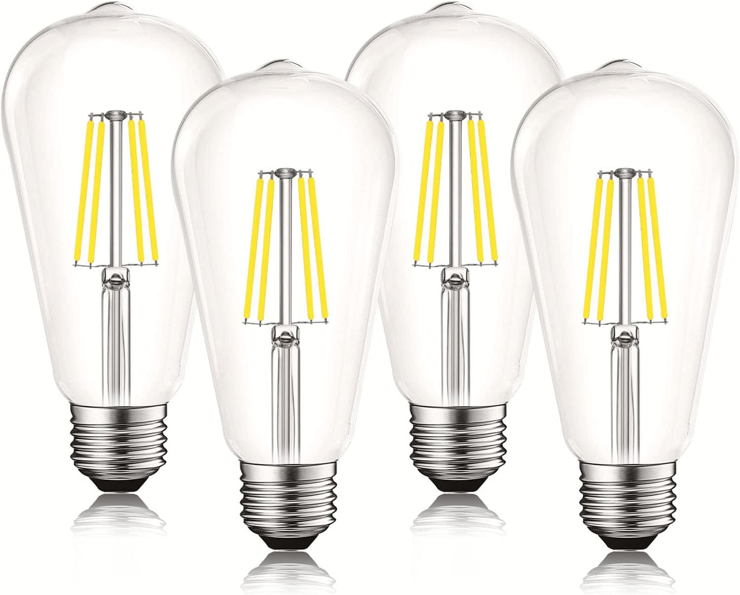 LUXRITE Vintage LED Edison Bulbs - Dimmable 75W Equivalent