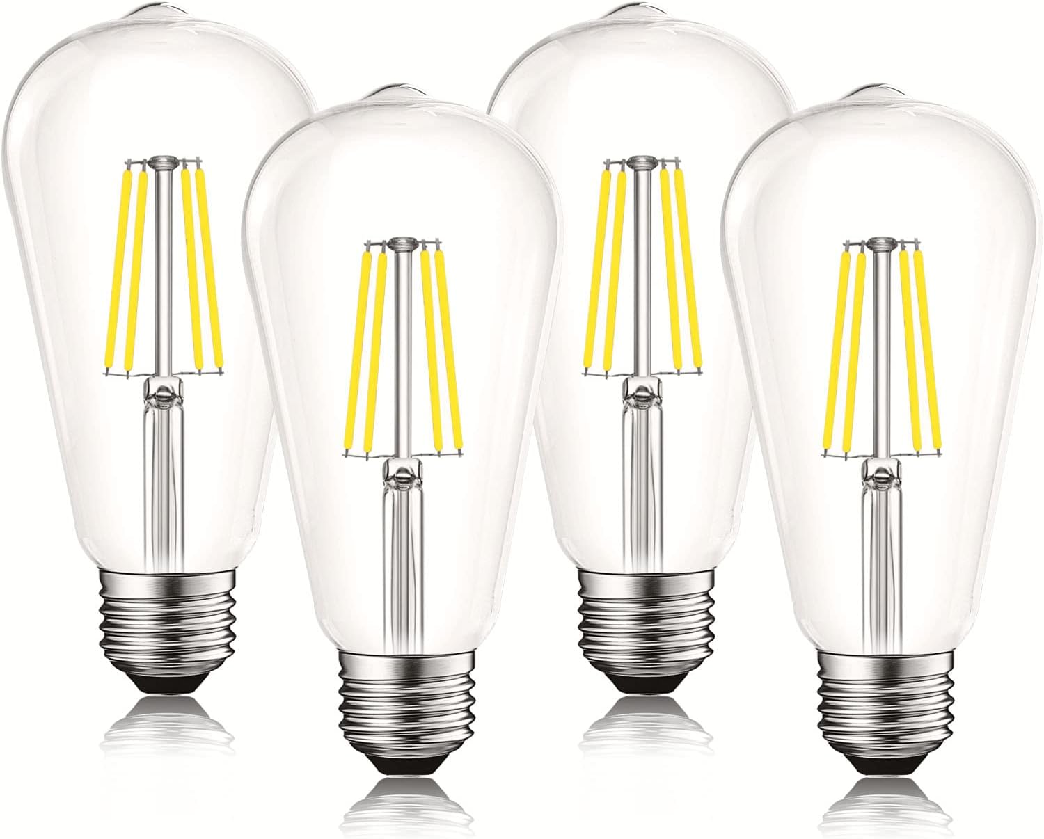 LUXRITE Vintage LED Edison Bulbs - Dimmable 75W Equivalent