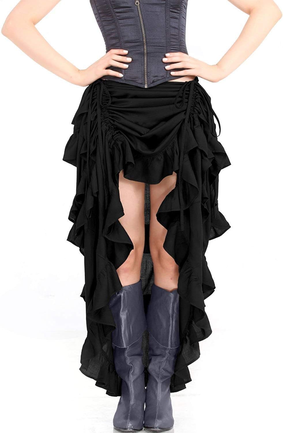 Steampunk Victorian Cosplay Costume High-Low Show Girl Skirt