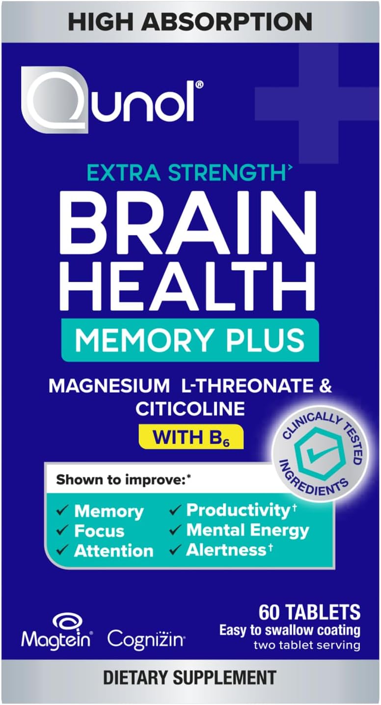 Qunol Brain Health Memory Plus for Improved Focus and Memory