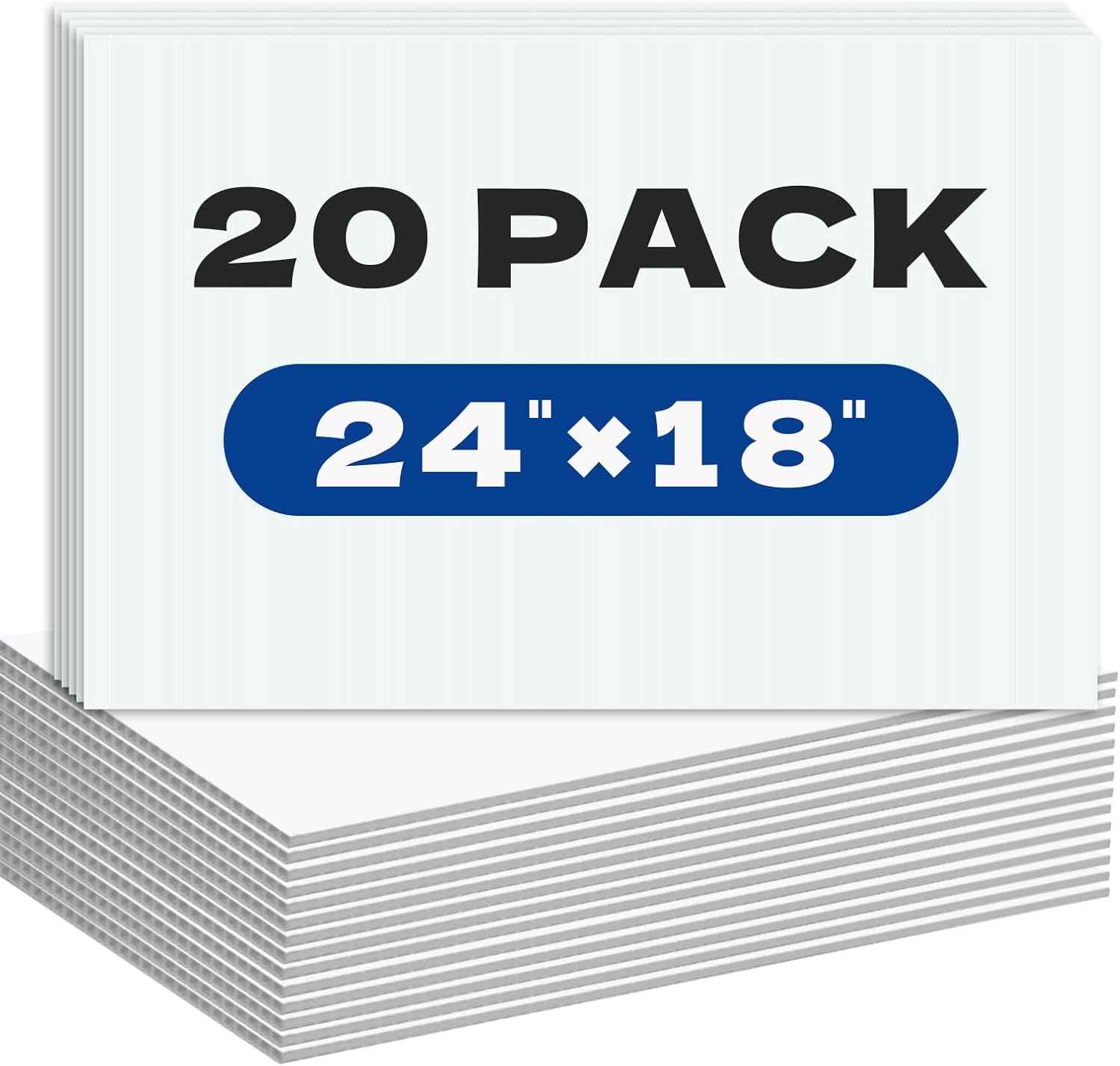 Large Blank Yard Signs 20-Pack for Events and Promotions