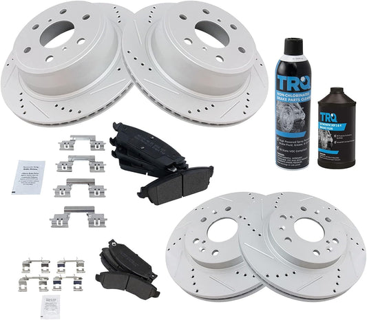 TRQ Premium G-Coated Brake Pad & Rotor Kit for Cadillac GMC