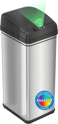 Kitchen Motion Sensor Trash Can 50L / 13 Gal - Slim Stainless Bin