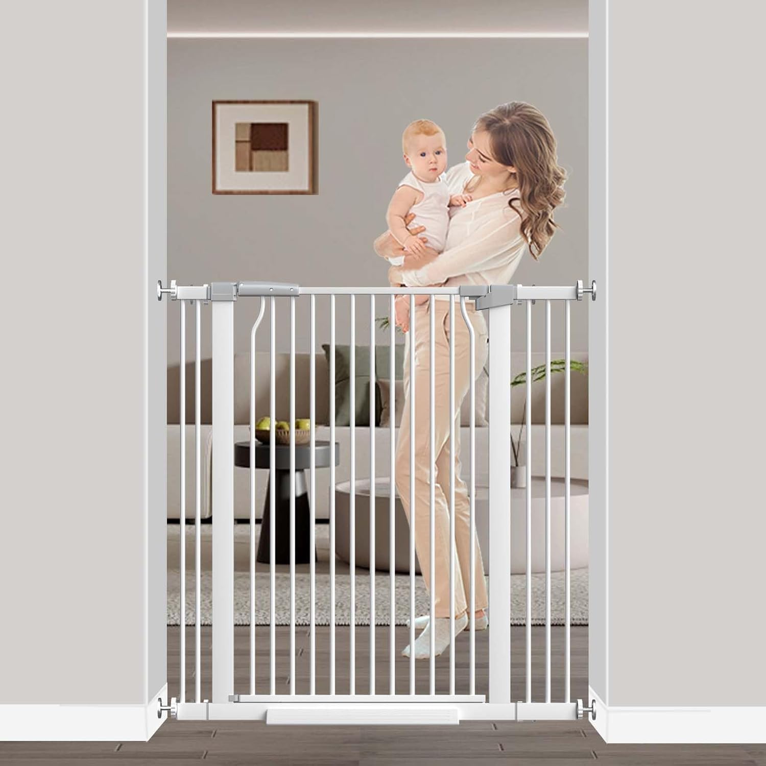 40.5 Inch Extra Tall Baby Gate for Stairs and Pets Safety