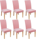 Smiry Velvet Stretch Chair Covers for Dining Room - Soft Fit Set of 6