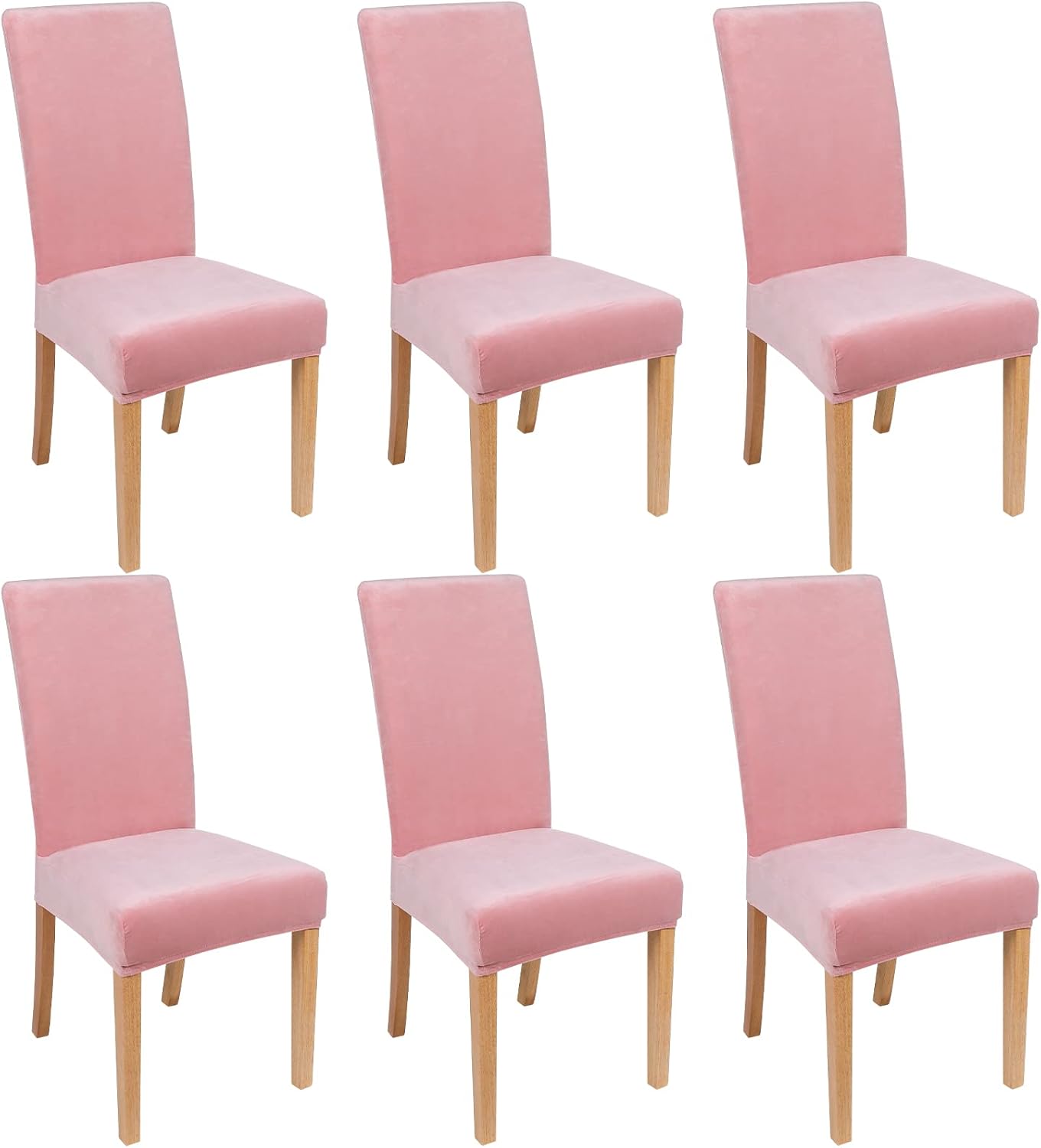 Smiry Velvet Stretch Chair Covers for Dining Room Set of 6