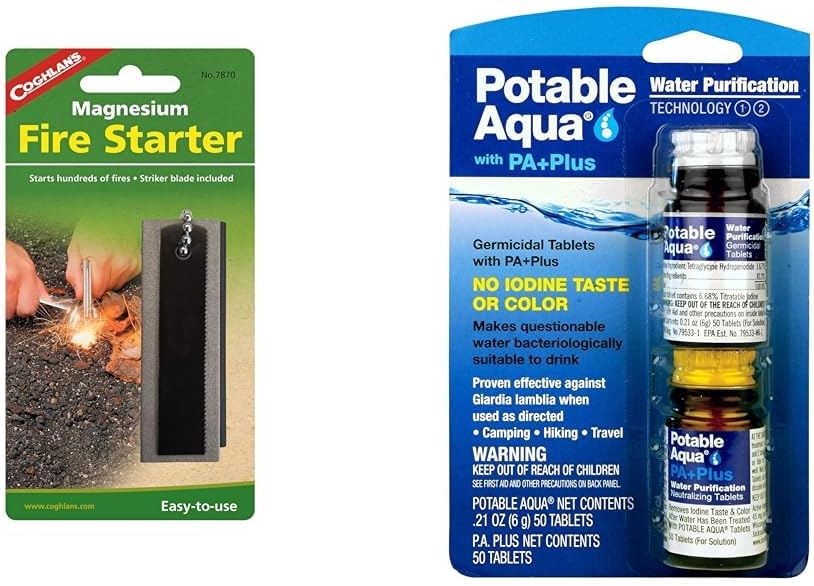 Survival Essentials Bundle: Fire Starter + Water Purification