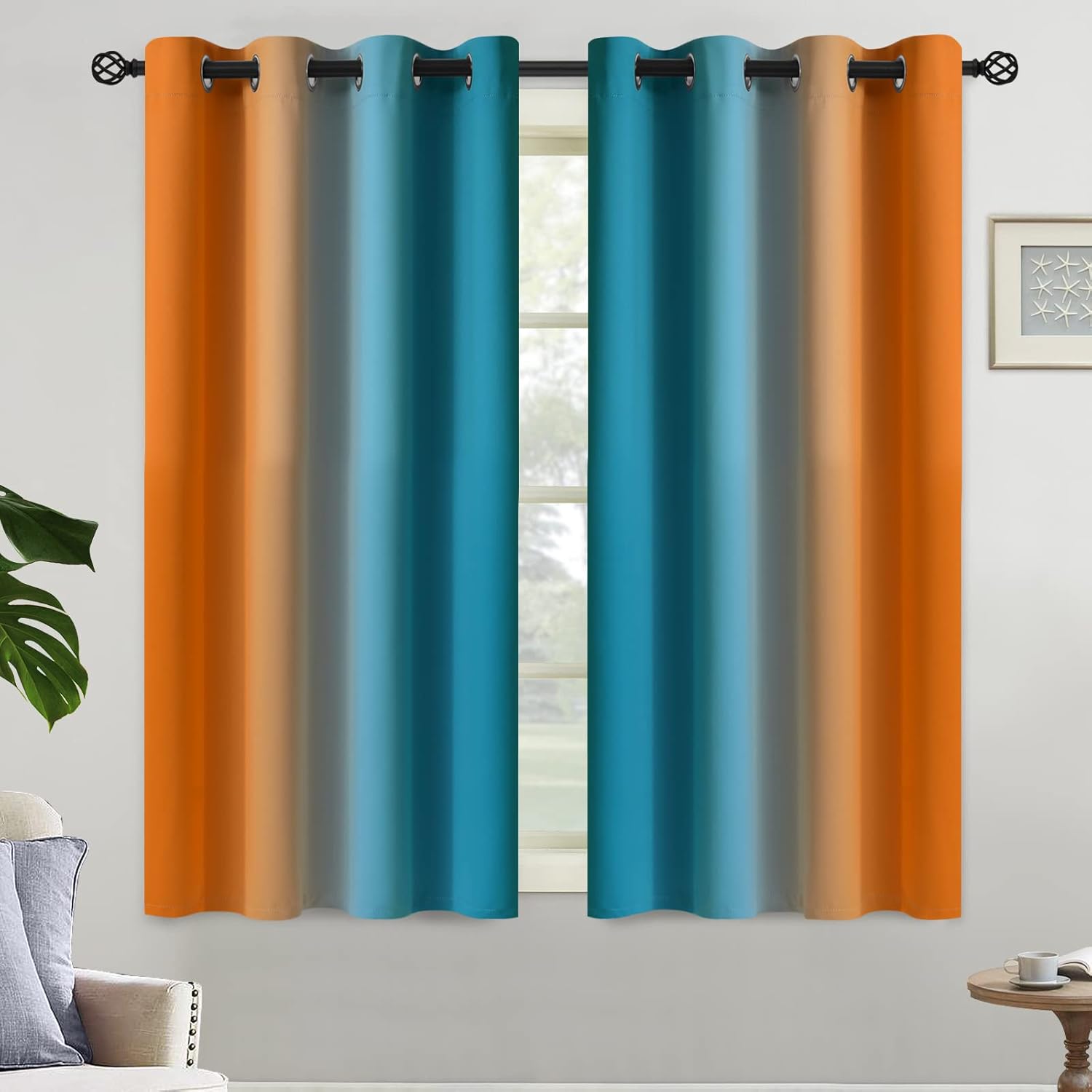 Yakamok Ombre Blackout Curtains for Full Room Darkening