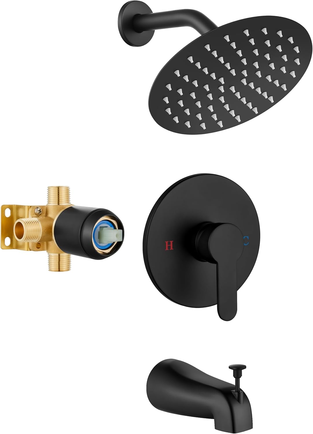 Airuida Bathroom Tub Shower Faucet Set with 8 Inch Shower Head