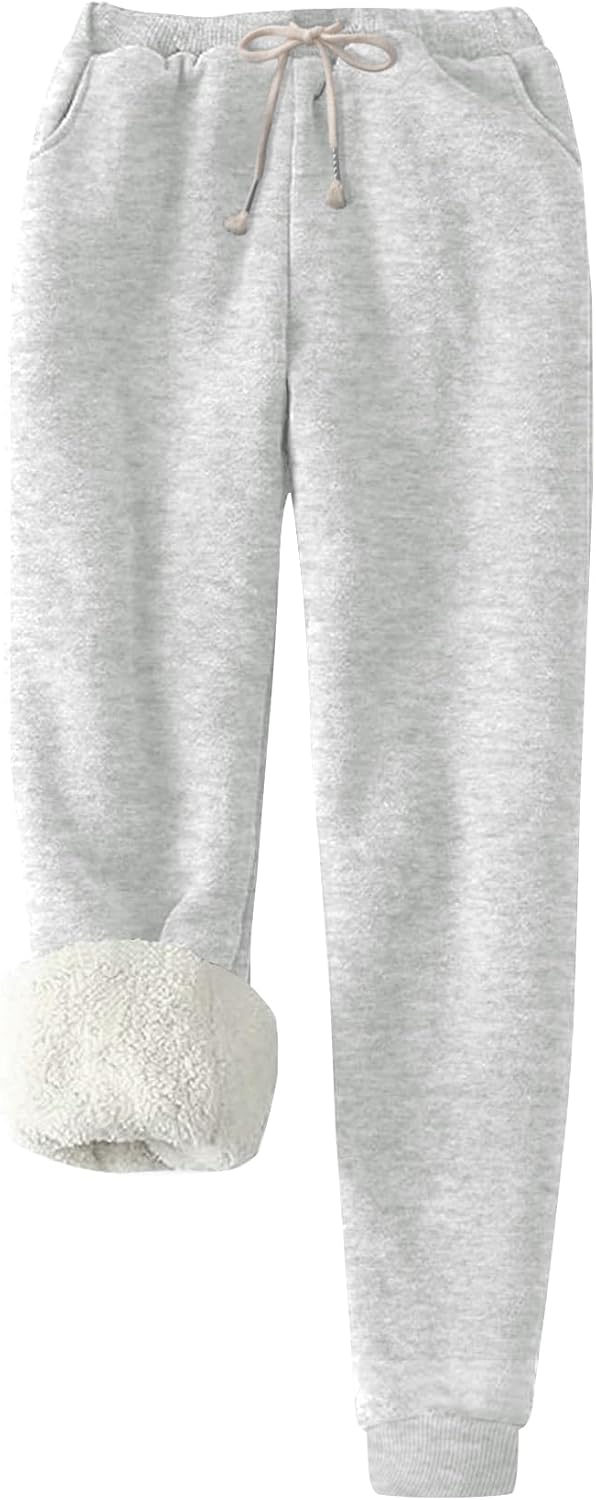 Flygo Women's Winter Warm Fleece Joggers for Cozy Comfort