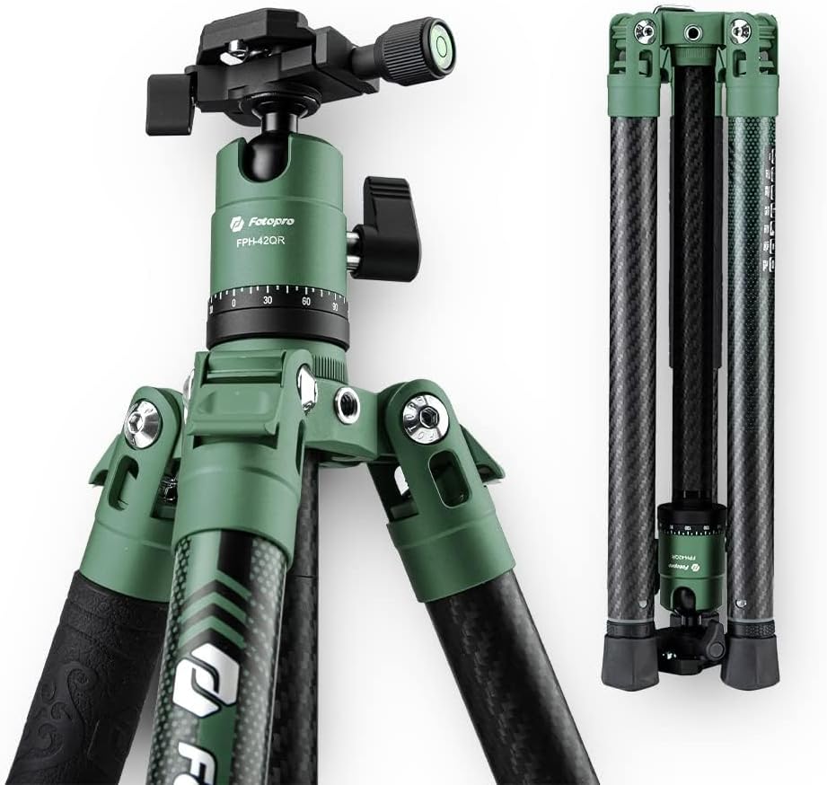 Fotopro 62 Inch Carbon Fiber Tripod for Ultralight Travel Use