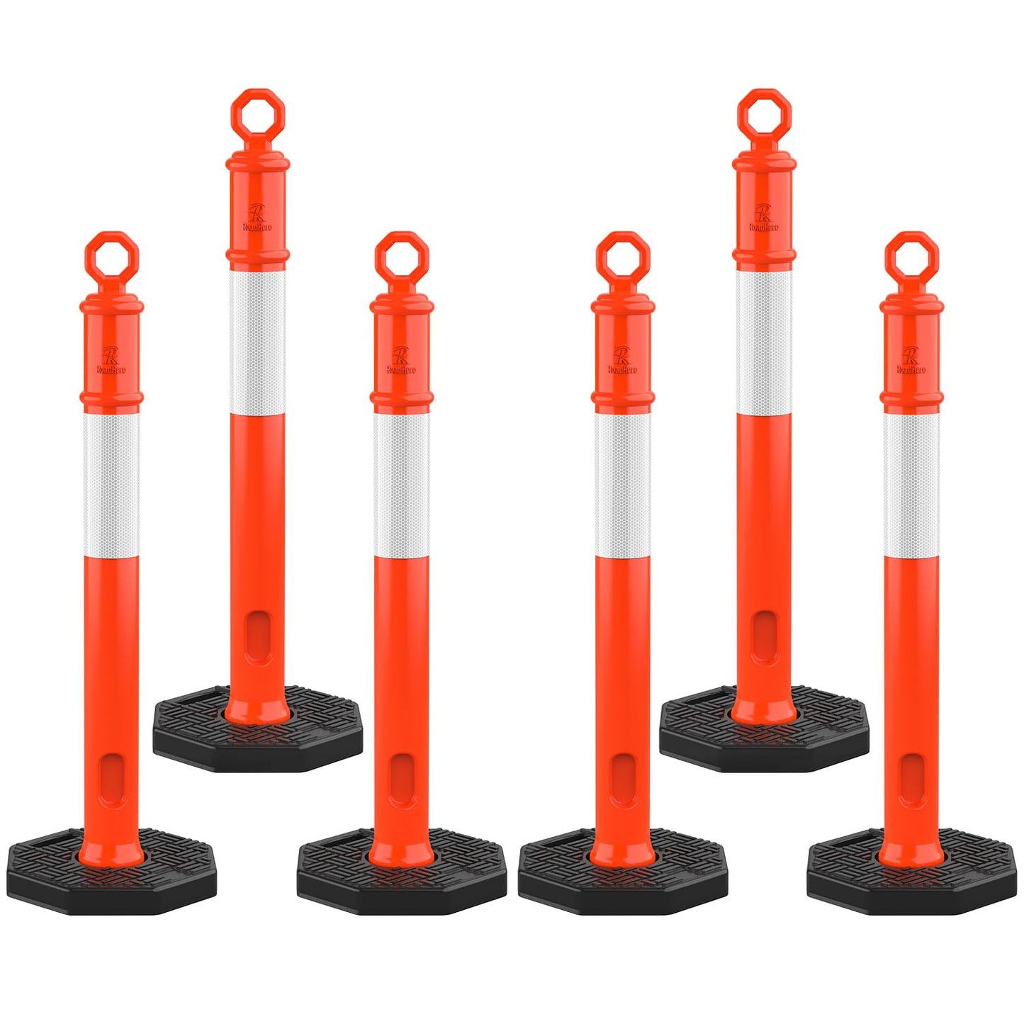 RoadHero 45 Inch Traffic Delineator Posts for Safety and Visibility
