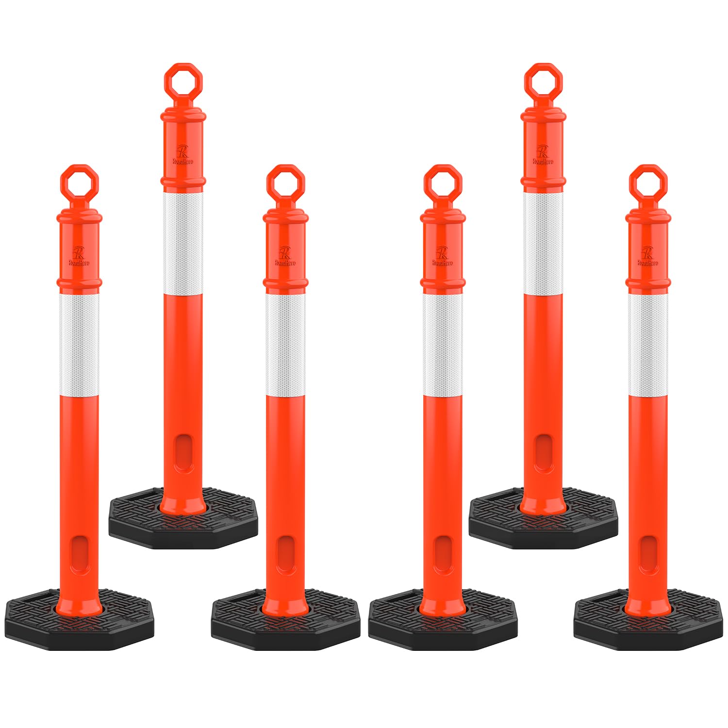 RoadHero 45 Inch Traffic Delineator Posts for Safety and Visibility