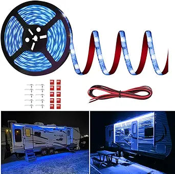 Vbakor RV Awning LED Lights - 20FT Waterproof Strip for Campers