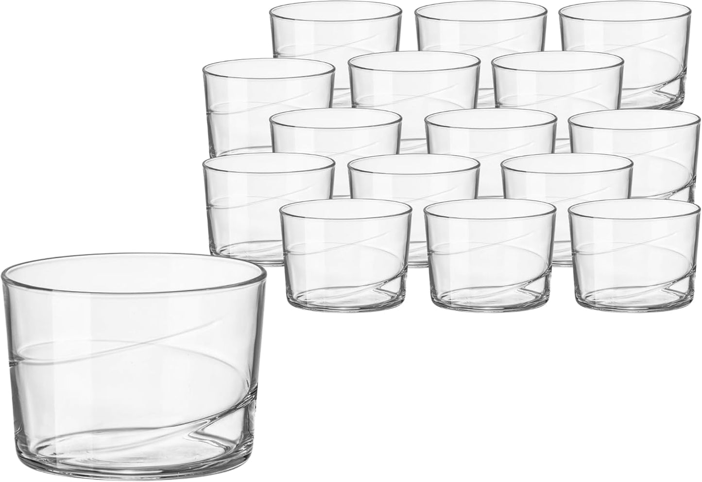 Bodega Swirl Rum Glasses - Set of 12 Stylish Tumblers