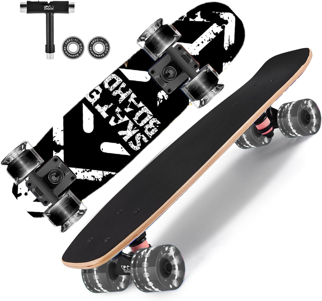 Colorful Flashing Wheels Skateboard for Beginners and Teens