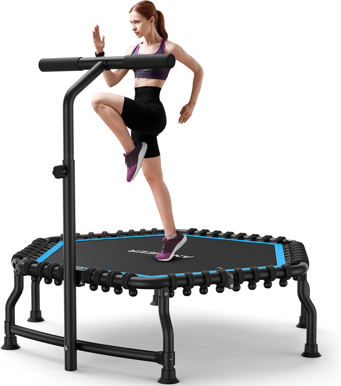 50in Rebounder Trampoline for Adults - Foldable Mini Trampoline