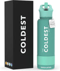 Coldest Insulated Water Bottle with Straw Lid - 40 oz Steel