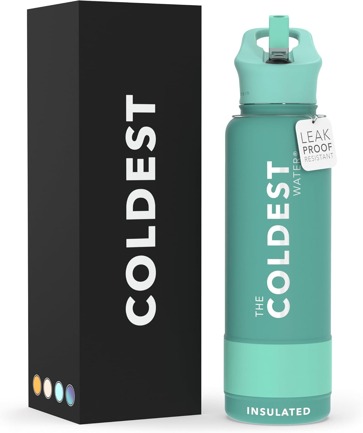 Coldest Insulated Water Bottle with Straw Lid - 40 oz Steel