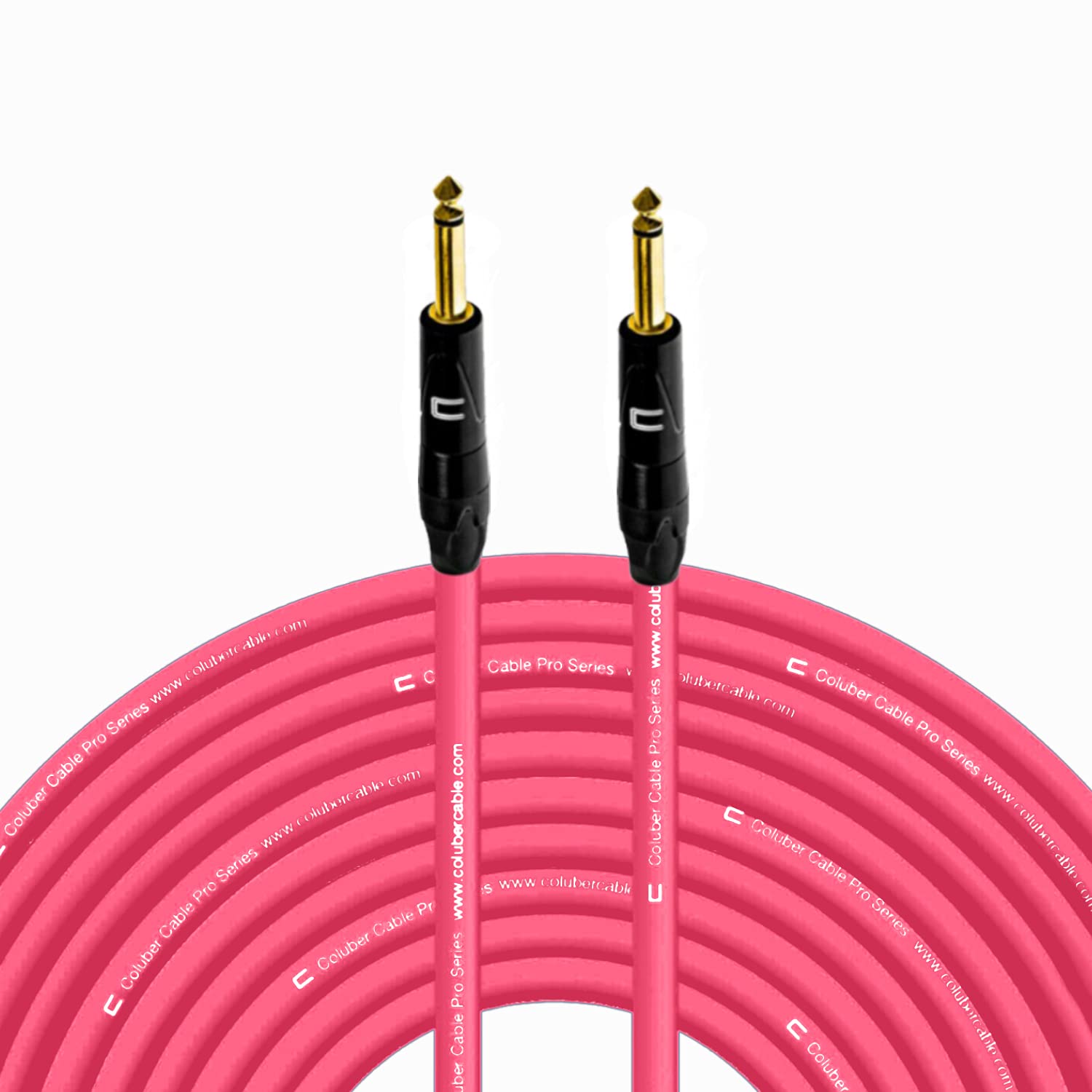 Coluber Cable 1/4in TS Male to 1/4in TS Male - 150 Feet Pink
