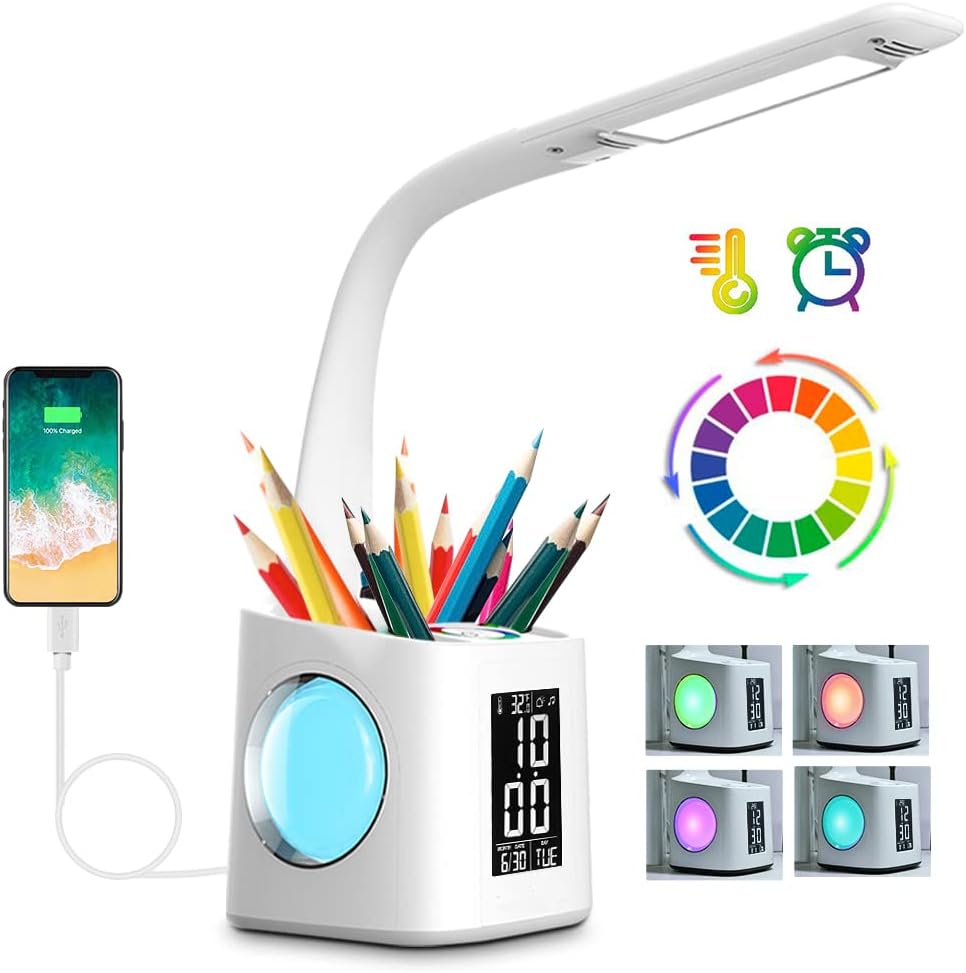 Multi-Functional LED Desk Lamp - Illuminate & Organize in Style!