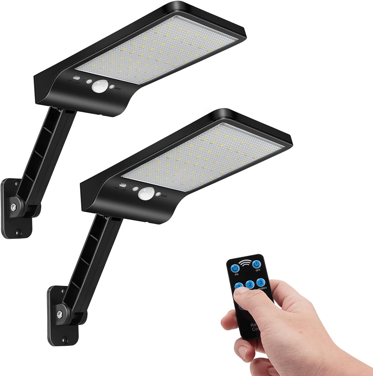 Aqonsie 56LED Remote Solar Flood Light for Outdoor Security