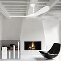 heimo 72 in White Ceiling Fan No Light - Quiet Large Wooden Blades