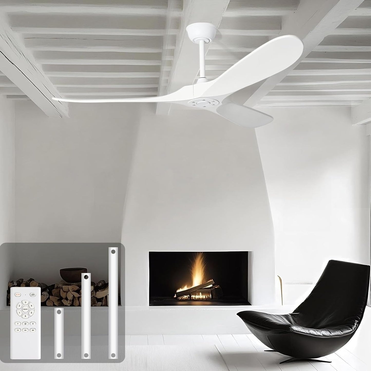 Heimo 72 Inch Ceiling Fan No Light for Indoor Outdoor Use