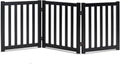 LZRS 3-Panel Wooden Freestanding Foldable Dog Gate - Step-Over Safety