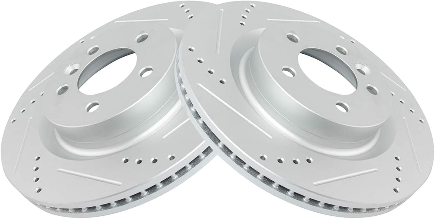 TRQ Front Performance Brake Rotors Set for Land Rover Vehicles