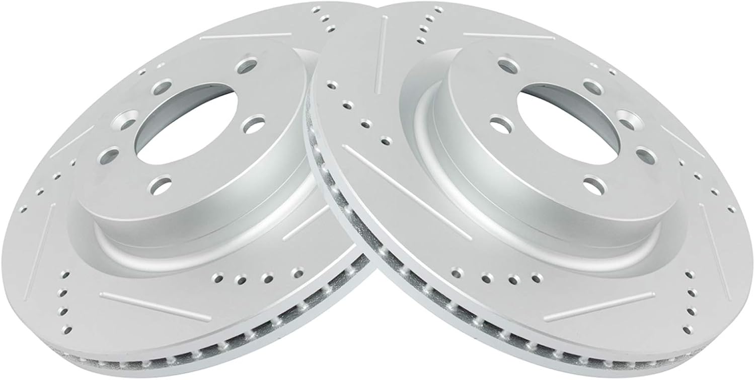 TRQ Front Performance Brake Rotors Set for Land Rover Vehicles