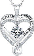 Infinity Heart Birthstone Necklace for Women - I Love You Gift