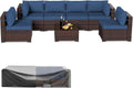 Amopatio 7 Piece Modular Wicker Patio Sectional - Versatile Outdoor