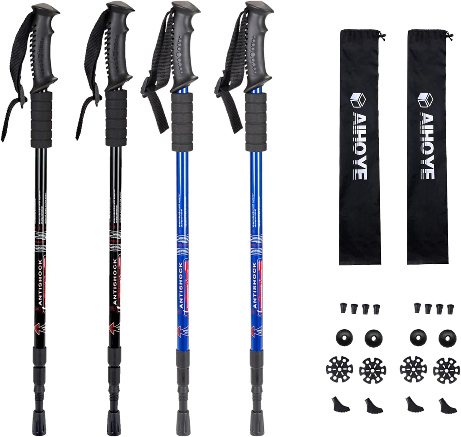 Aihoye Hiking Trekking Poles - Lightweight Adjustable Walking Sticks