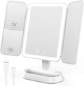 Vanity Mirror with Lights Rechargeable Lighted Makeup Mirror - Trifold