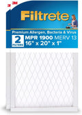 Filtrete 16x20x1 AC Furnace Air Filter, MERV 13, 2-Pack