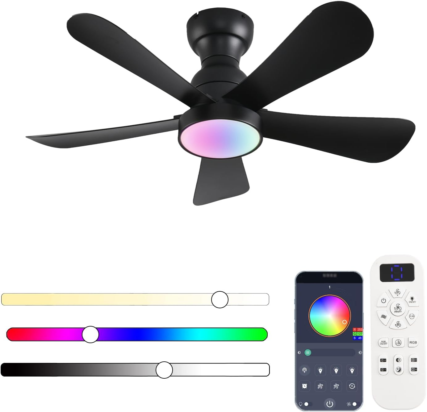 36inch NKPU Ceiling Fan with Lights and Remote Control