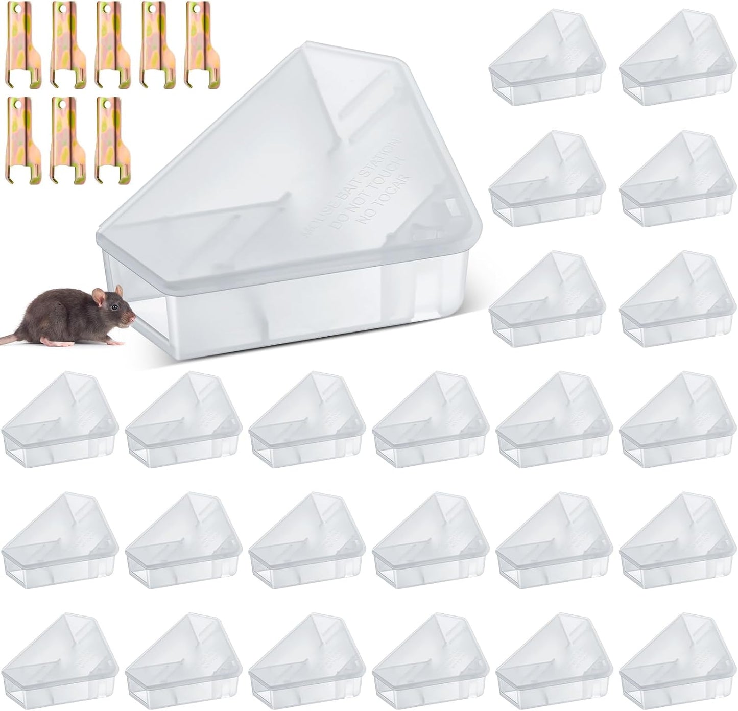 Qualirey 24 Pcs Mice Station for Safe Indoor & Outdoor Use