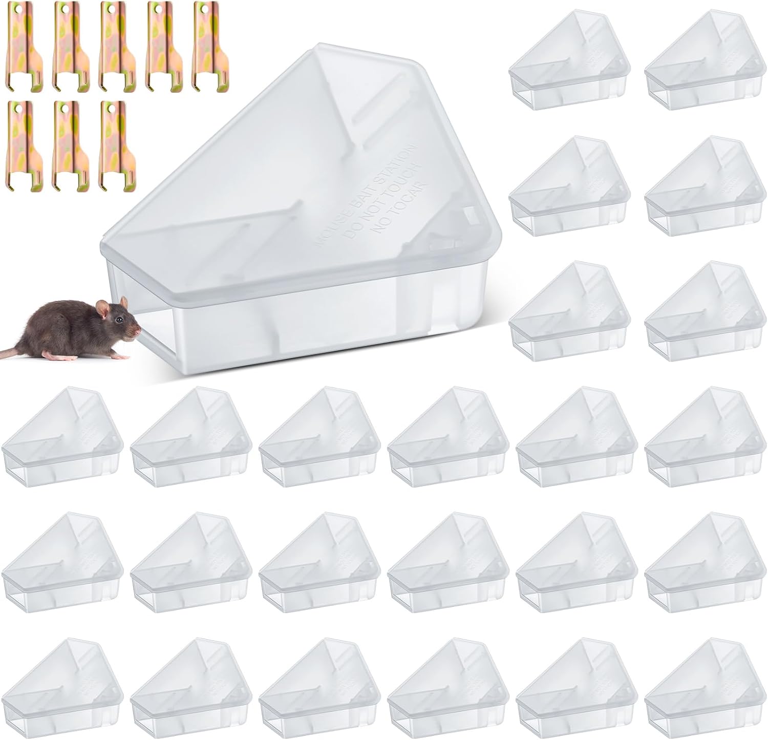 Qualirey 24 Pcs Mice Station for Safe Indoor & Outdoor Use