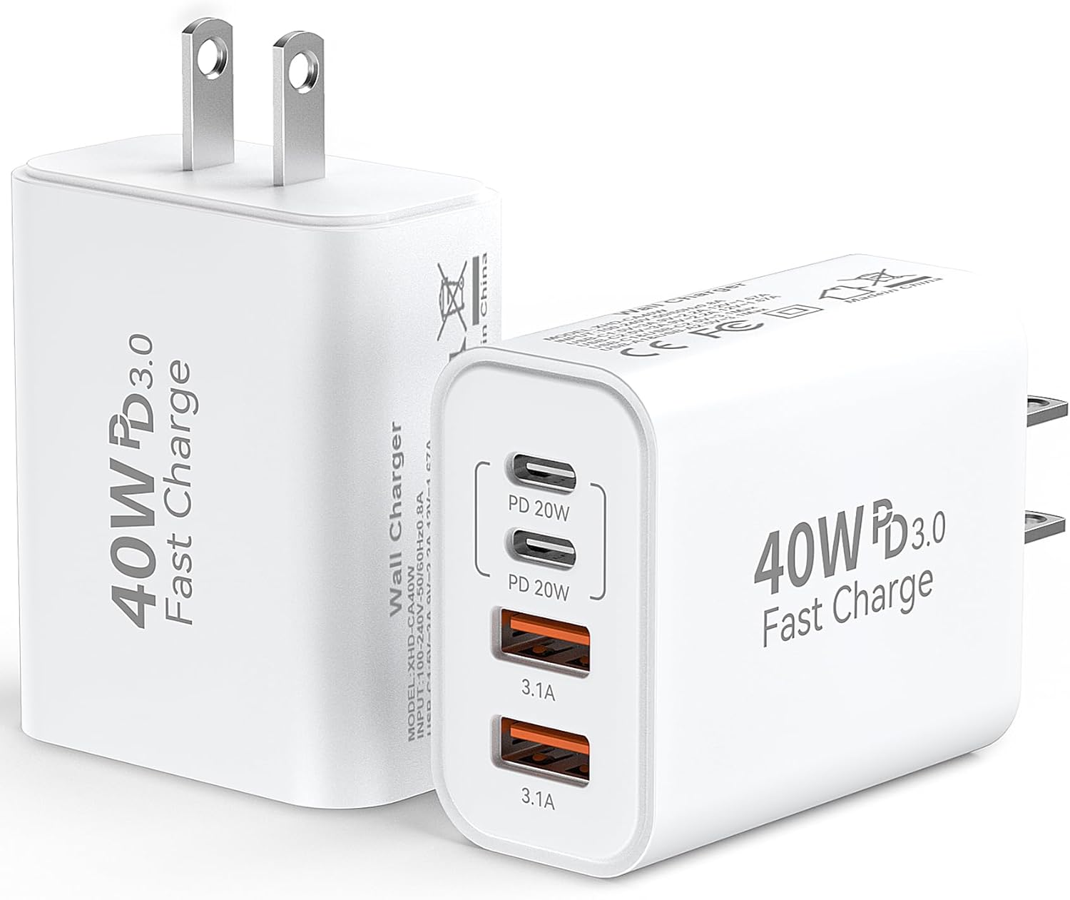 Fast Charge 4-Port USB C Wall Charger Bundle