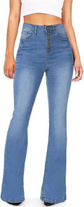 KDF Flare Jeans for Women High Waisted Stretch Bell Bottom Jeans