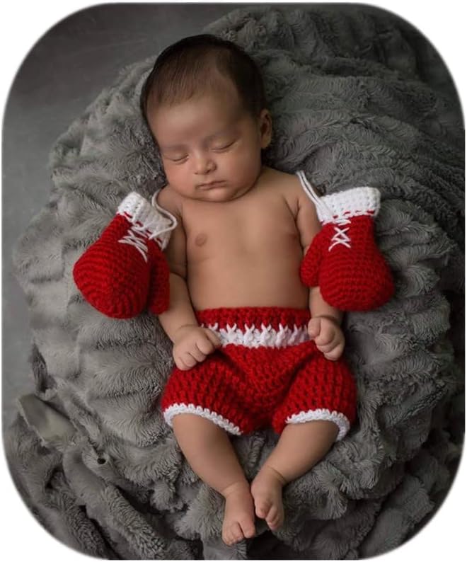 Knitted Boxing Champion Baby Props