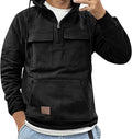 Men's Camo Hoodie Quarter Zip Pullover Tactical Jacket - Versatile