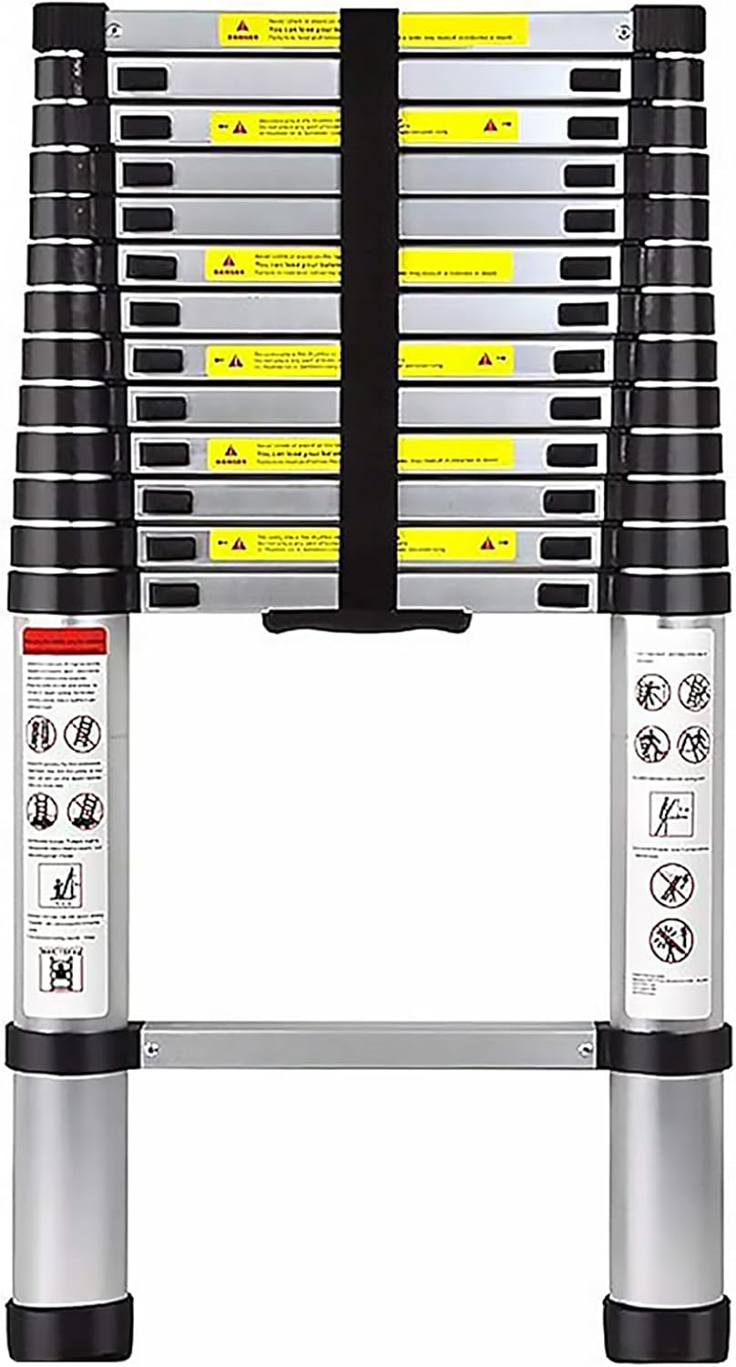 Telescoping Ladder 16 FT - Portable Aluminum Extension Ladder