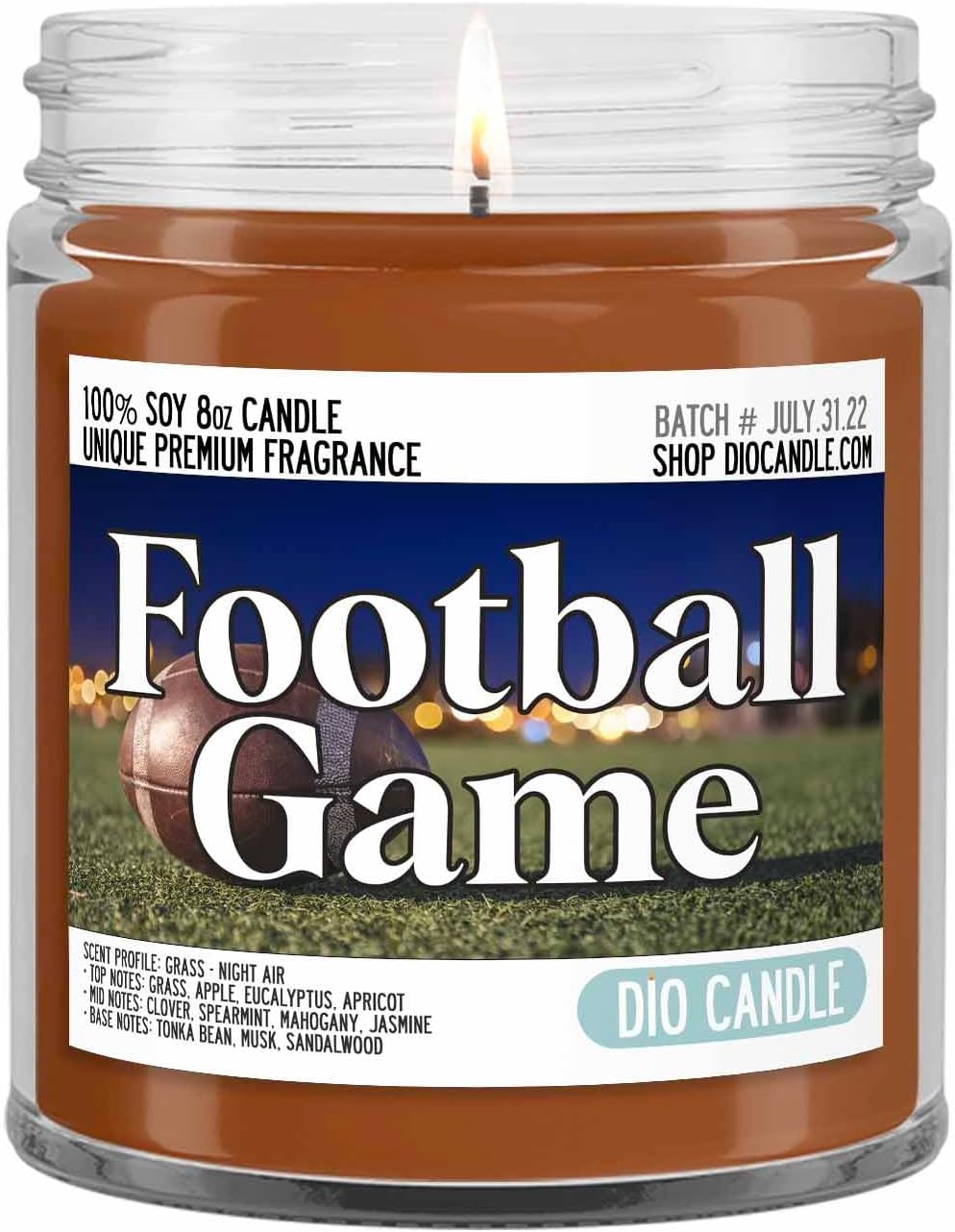 Football Game Scented Candle - Grass and Night Air Aroma